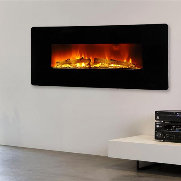 SF310-36A 36 inch 1400W Wall Hanging / Fireplace Colorful / Fake Wood / Heating Wire / with Small Remote Control Electronic / Black