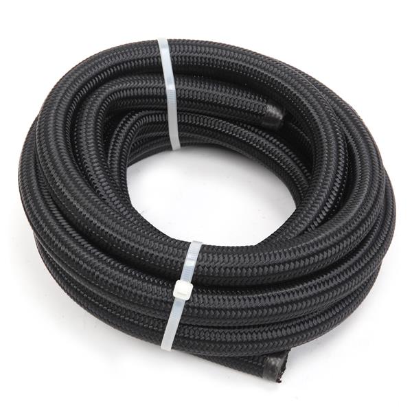 10AN 12-Foot Universal Black Fuel Hose   6 Black Connectors