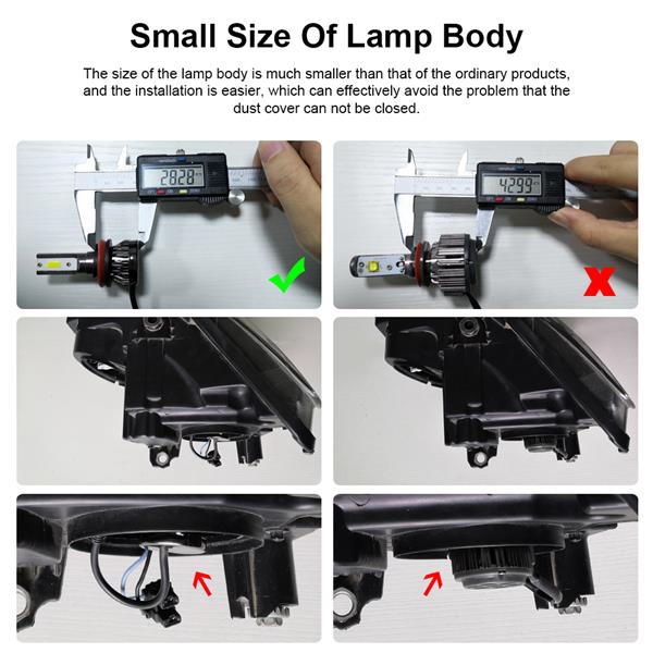 1 Pair H11 Headlight Coversion LED Bulb Kit Low Beam for 2017 Subaru Forester