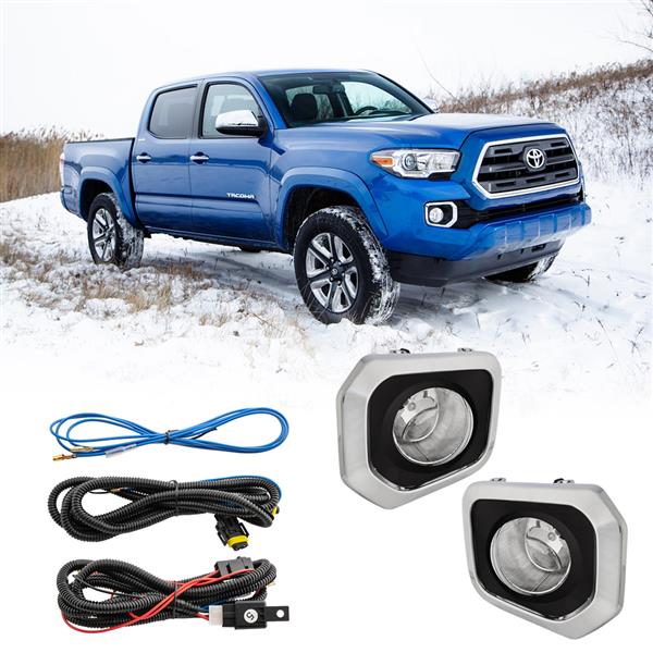 Left&Right Fog Lights For 2016 2017 2018 Toyota Tacoma w/Wiring Switch