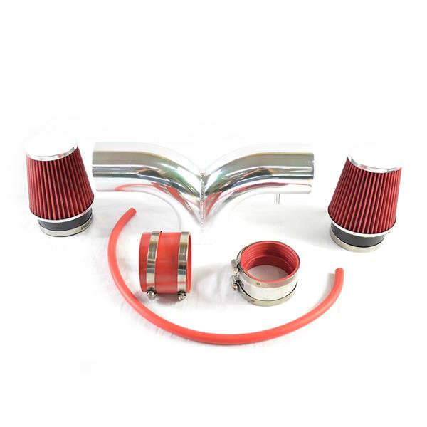 Double-barrelled Intake Pipe with Air Filter for Dodge/Jeep 1999-2004 V8 4.7L Red