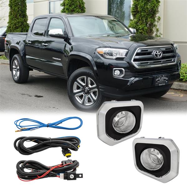 Left&Right Fog Lights For 2016 2017 2018 Toyota Tacoma w/Wiring Switch