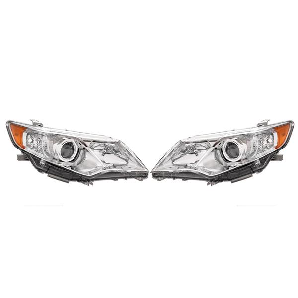 Pair of Headlights OE Composite Direct Replacement Clear for 12-14 Toyota