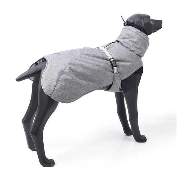 New Style Dog Winter Jacket with Waterproof Warm Polyester Filling Fabric-（Gary ，size XL）