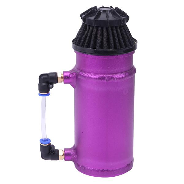 140mL Round Oil Catch Tank Double hole Oil Catch Tank with Air Filter Purple