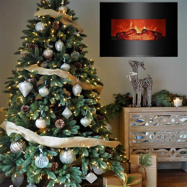 SF301-26A 26 inch 1400w Wall-mounted Fireplace Fake Wood / Single Color / Heating Wire / Mechanical / Black