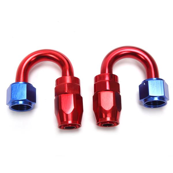 8AN 16-Foot Universal Silver Fuel Pipe   10 Red and Blue Connectors