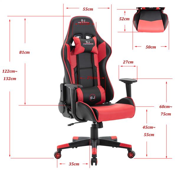 Office Chairs Gamer Chairs Desk Chair Swivel Heavy Duty Ergonomic Design Red