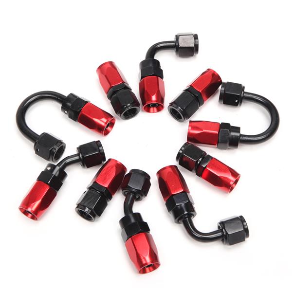 4AN 20-Foot Universal Black Fuel Pipe   10 Red and Black Connectors