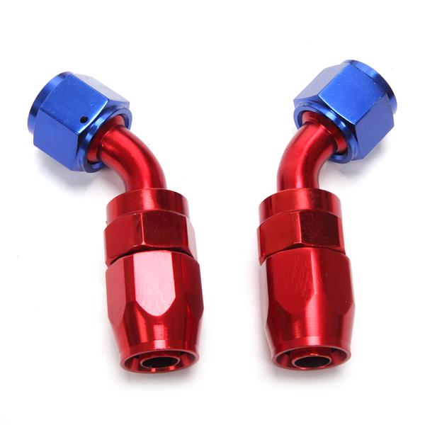 8AN 16-Foot Universal Silver Fuel Pipe   10 Red and Blue Connectors