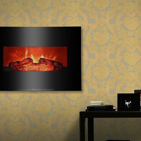 SF301-26A 26 inch 1400w Wall-mounted Fireplace Fake Wood / Single Color / Heating Wire / Mechanical / Black