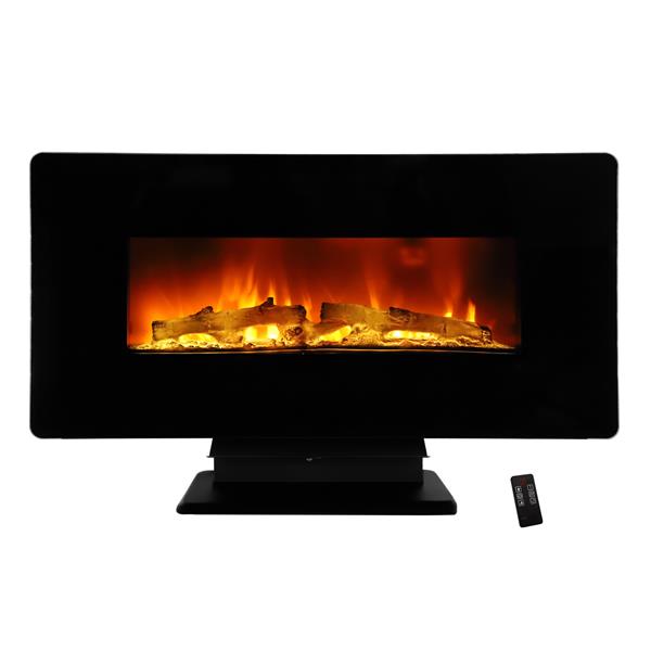 SF310-36A 36 inch 1400W Wall Hanging / Fireplace Colorful / Fake Wood / Heating Wire / with Small Remote Control Electronic / Black