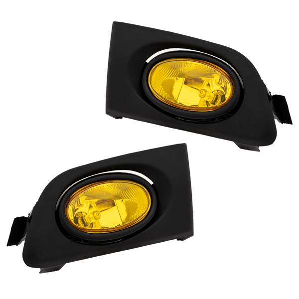 For 2001-2003 Honda Civic 2/4DR Yellow/Amber Lens Fog Lights Lamps w/ Switch