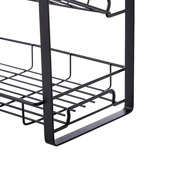 Black Four Tier Kitchen Seasoning Storage Rack Counter Organizer Spice Rack Shelf for Seasoning Jars,Spice Jars Sauce Bottles KJZWJ018-4HEI