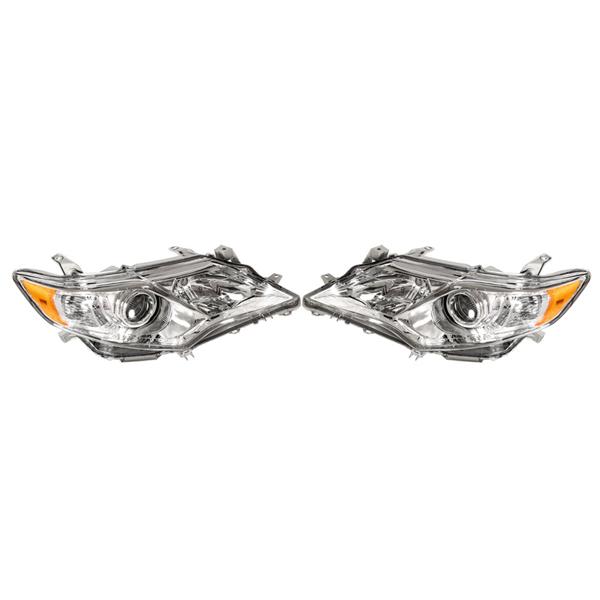 Pair of Headlights OE Composite Direct Replacement Clear for 12-14 Toyota