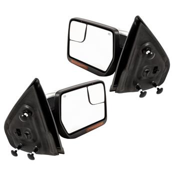 For 2004-14 Ford F-150 Power Heated LED Signal Puddle Side Mirrors Left Right