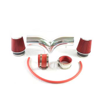 Double-barrelled Intake Pipe with Air Filter for Dodge/Jeep 1999-2004 V8 4.7L Red