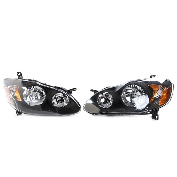 TO2502154 TO2503154 Headlights Lamp BLK for 2003-2008 Toyota Corolla S CE LE XRS