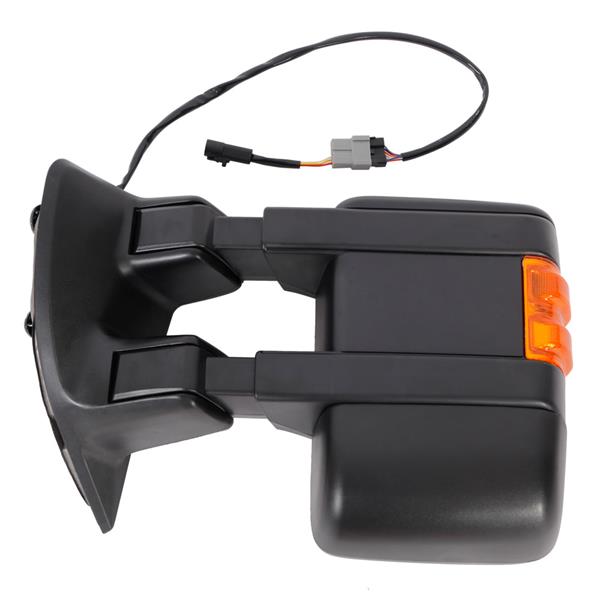 2pcs Yellow Smoked LED Electric Power Heated Towing Mirrors for 1999-2007 Ford F250 Black