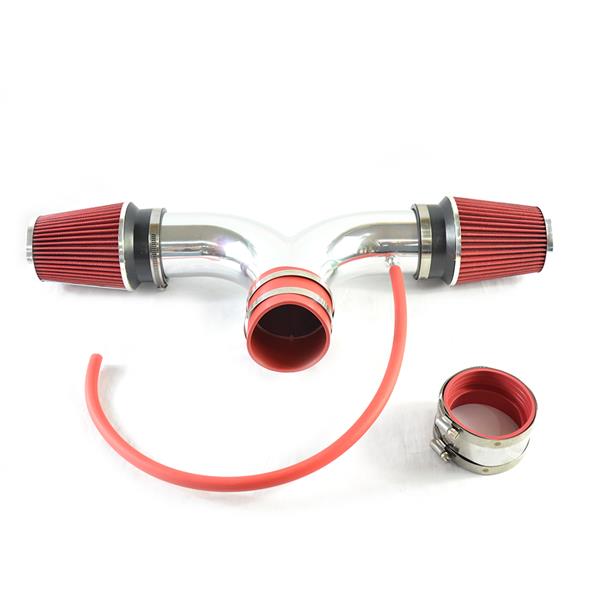 Double-barrelled Intake Pipe with Air Filter for Dodge/Jeep 1999-2004 V8 4.7L Red