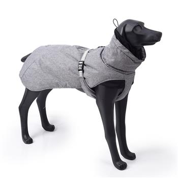 New Style Dog Winter Jacket with Waterproof Warm Polyester Filling Fabric-（gray，size L）
