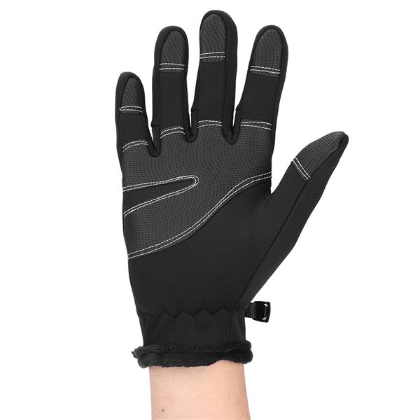 Winter Sports Windproof Waterproof Thick Thermal Screen Touch Warm Full Finger Ski Gloves (L)