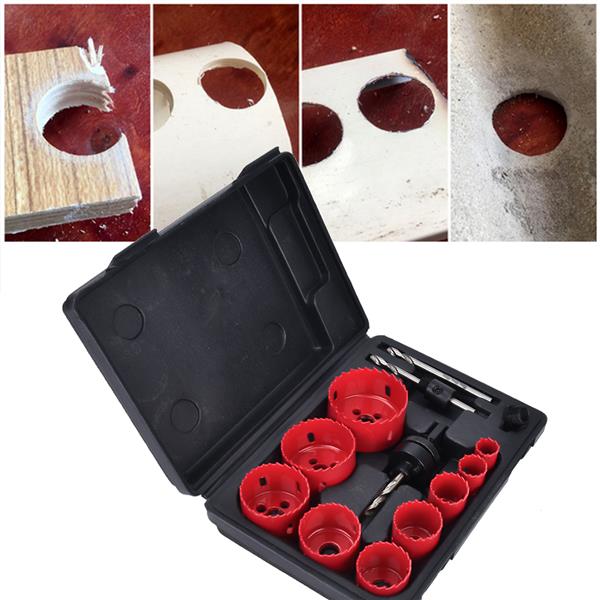 13 pcs Hole Saw Kit General Purpose Saw Kit 3/4in~2-1/2in with Guide Drill Adapter Set