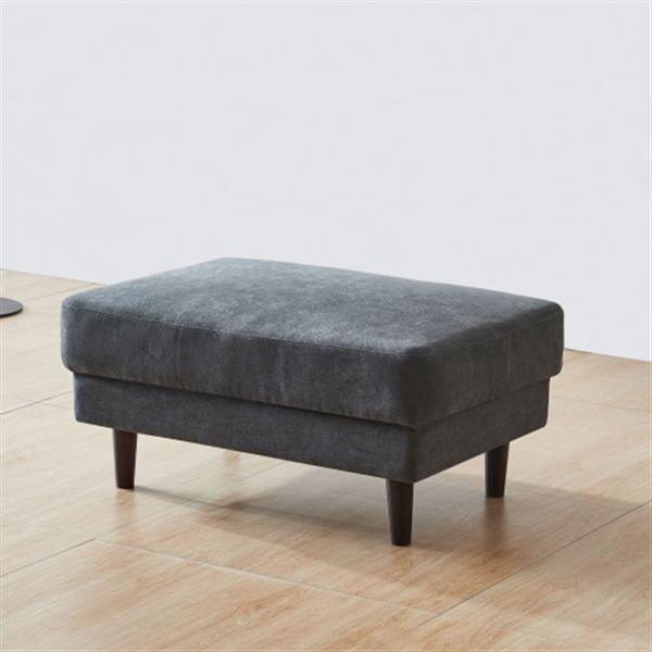 Modern fabric sofa L shape, 3 seater with ottoman-104"-Dark gray