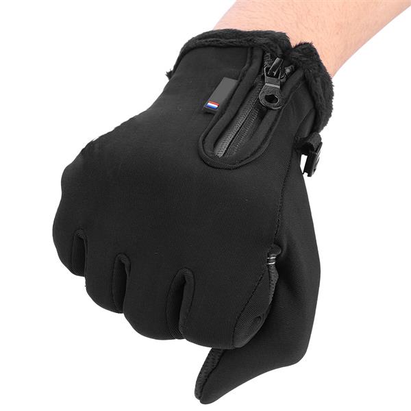 Winter Sports Windproof Waterproof Thick Thermal Screen Touch Warm Full Finger Ski Gloves (L)