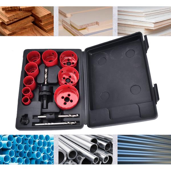 13 pcs Hole Saw Kit General Purpose Saw Kit 3/4in~2-1/2in with Guide Drill Adapter Set