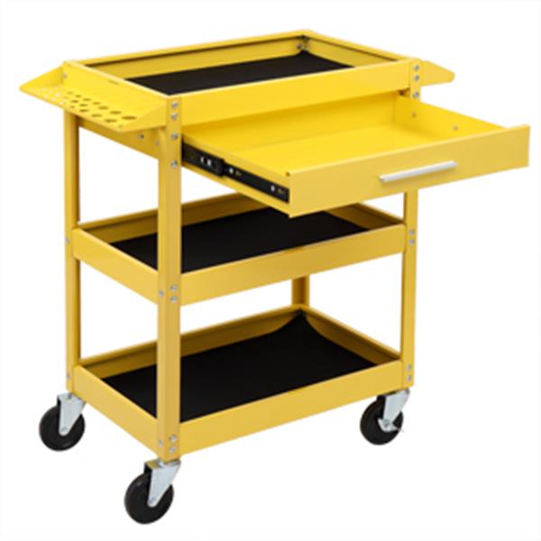 Service Tool Cart Tool Organizers, 330 LBS Capacity 3-Tray Rolling Utility Cart Trolley with Drawer, Industrial Commercial Service Cart, Mobile Storage Cabinet Organizer Dollies