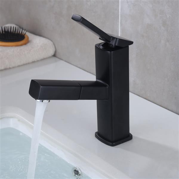 Brass Basin Faucet Bathroom Pull Out Faucet Bifunctional Faucet Toilet Sink Tap Black