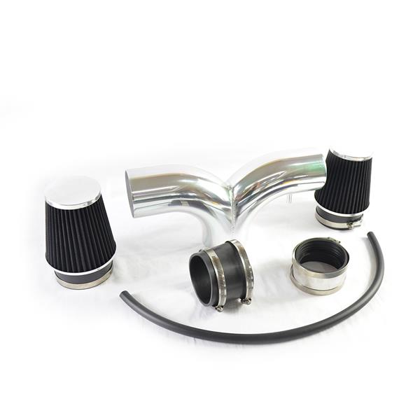 Double-barrelled Intake Pipe with Air Filter for Dodge/Jeep 1999-2004 V8 4.7L Black