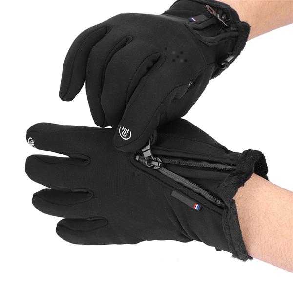 Winter Sports Windproof Waterproof Thick Thermal Screen Touch Warm Full Finger Ski Gloves (L)