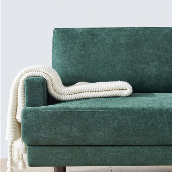 Modern fabric sofa L shape, 3 seater with ottoman-104" Emerald