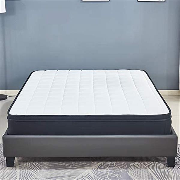 Cool Blue Memory Foam Hybrid Sprung Mattress with Breathable Fabric with Springs,10 Inch Depth Medium firm feel Pillow Top /30 Days Risk-Free Nights Trial 5FT ( 153*191CM)