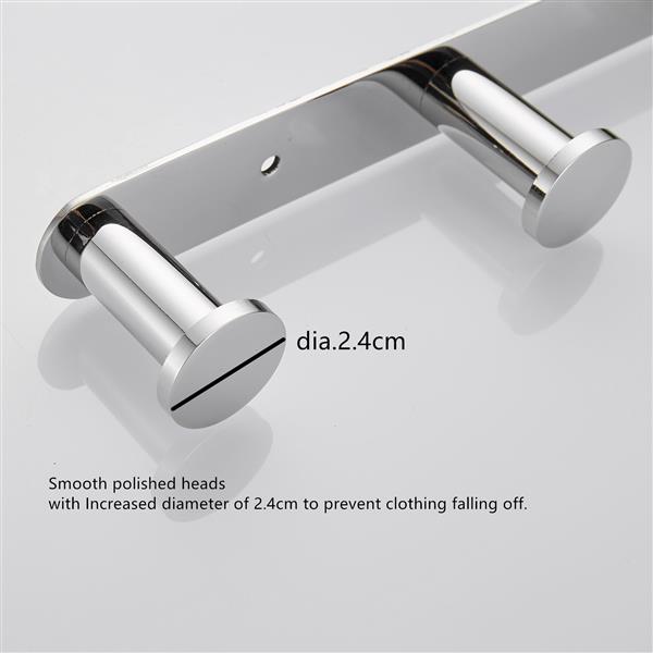 Towel Hook Bright Polishing 304 Stainless Steel Towel Robe Coat Rack Rows of Four Hooks Silver Bathroom Accessories for Home Storage Organization,Hallway,Foyer,Wall Mounted KJQ010-4
