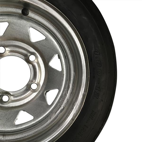 Pair of Trailer Tire P811 Galvanized RIM 4.8-12 4PR 4lug