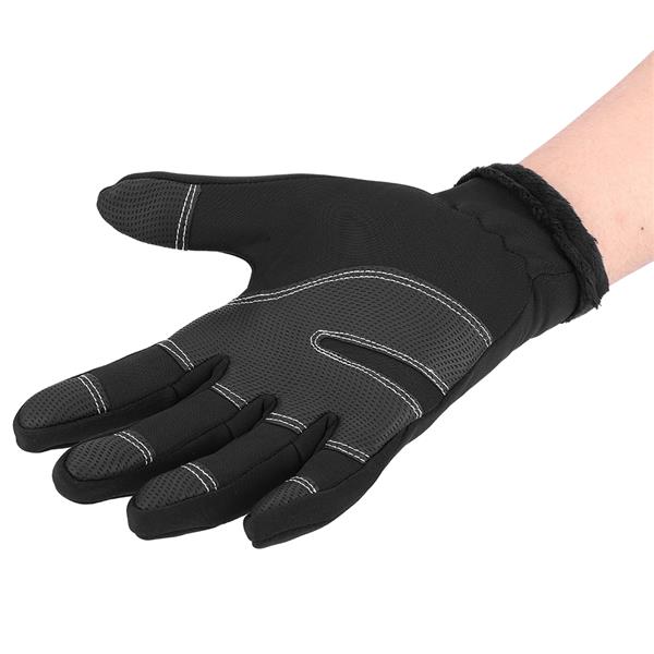 Winter Sports Windproof Waterproof Thick Thermal Screen Touch Warm Full Finger Ski Gloves (L)