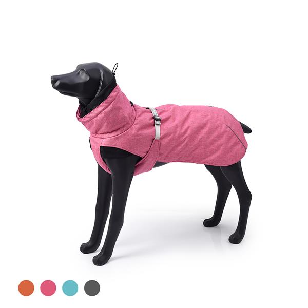 New Style Dog Winter Jacket with Waterproof Warm Polyester Filling Fabric-（pink，size L）
