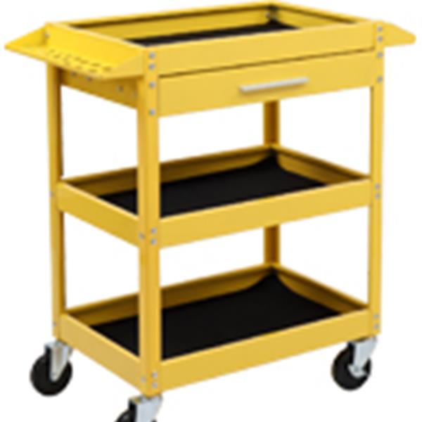 Service Tool Cart Tool Organizers, 330 LBS Capacity 3-Tray Rolling Utility Cart Trolley with Drawer, Industrial Commercial Service Cart, Mobile Storage Cabinet Organizer Dollies