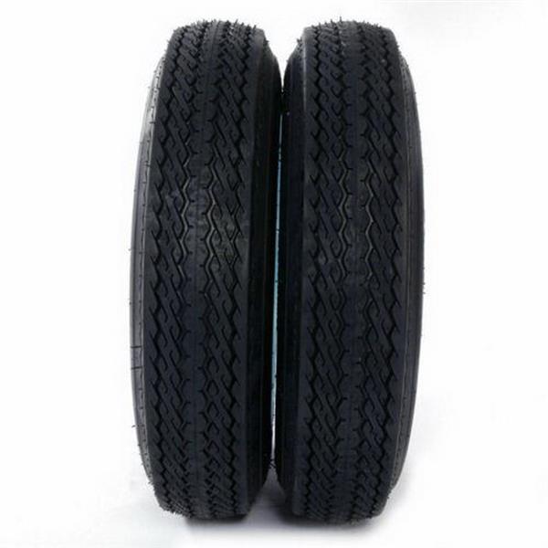 Both Tread Depth: 4.8mm 4.80-12 5 Lug P811 Tires Tubeless Wheels White Rim