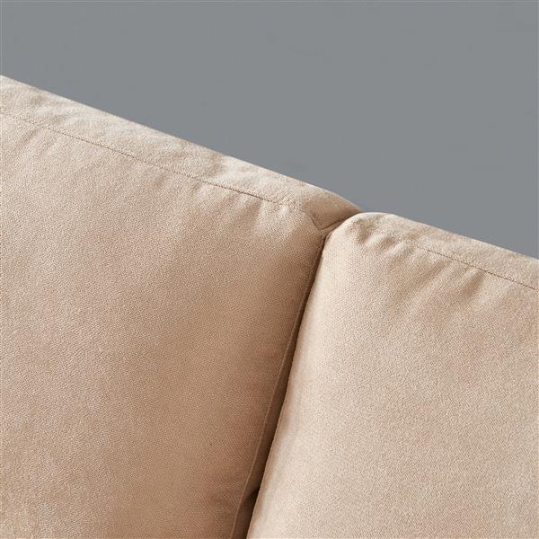 Modern fabric sofa L shape, 3 seater with ottoman-104" Beige