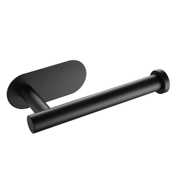 Stainless Steel Toilet Paper Holder Adhensive Tissue Paper Roll Holder for Bathroom Black