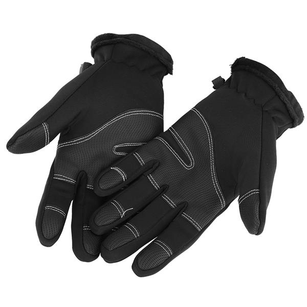 Winter Sports Windproof Waterproof Thick Thermal Screen Touch Warm Full Finger Ski Gloves (L)