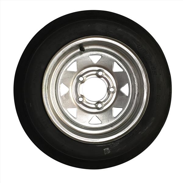 Pair of Trailer Tire P811 Galvanized RIM 4.8-12 4PR 4lug