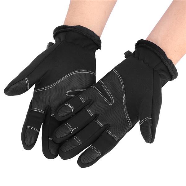 Winter Sports Windproof Waterproof Thick Thermal Screen Touch Warm Full Finger Ski Gloves (L)