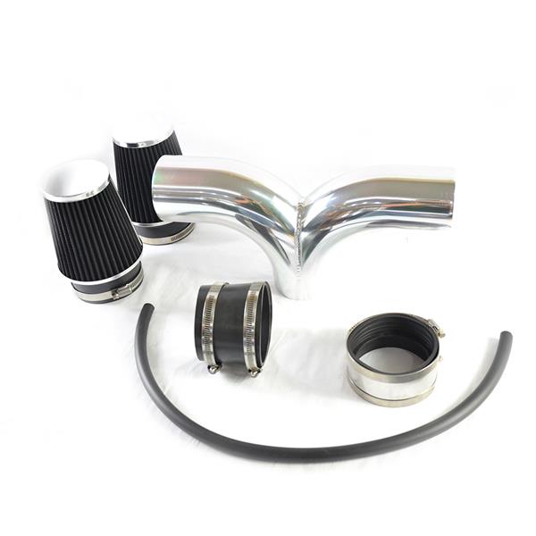 Double-barrelled Intake Pipe with Air Filter for Dodge/Jeep 1999-2004 V8 4.7L Black