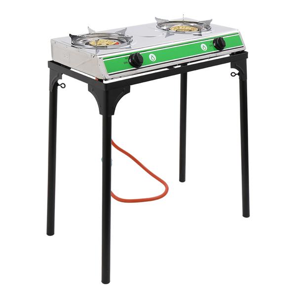 2 Burner Propane Gas Stove Portable Camping Stand Outdoor Cooking Stainless Cook