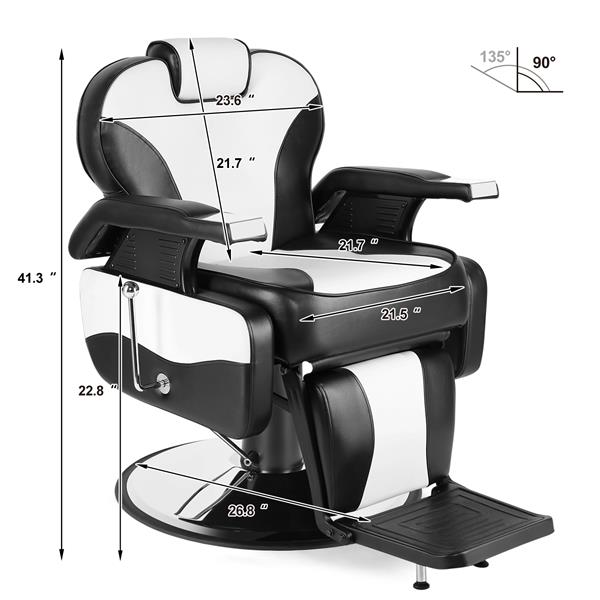 Hydraulic Salon Barber Chair Recliner All Purpose Styling Adjustment